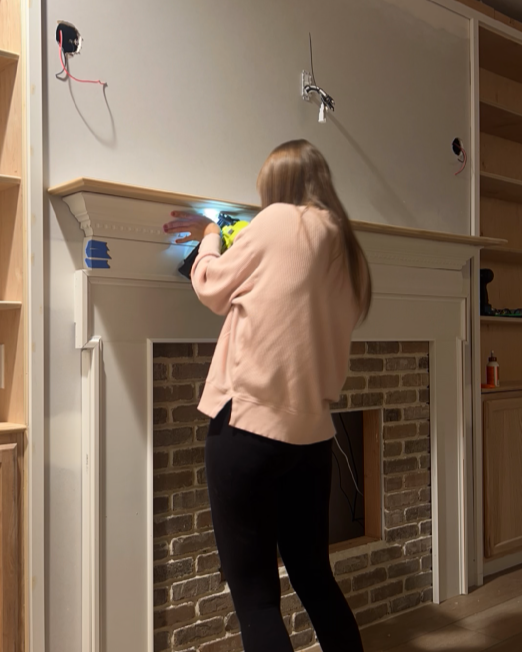 installing dentil crown fireplace mantel