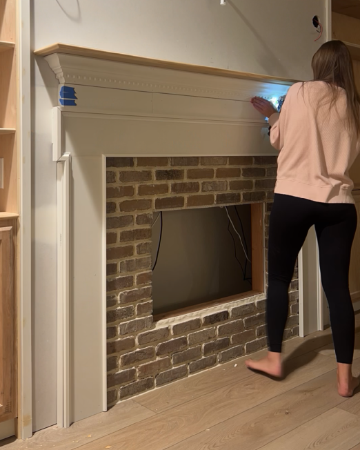 installing dentil crown fireplace mantel