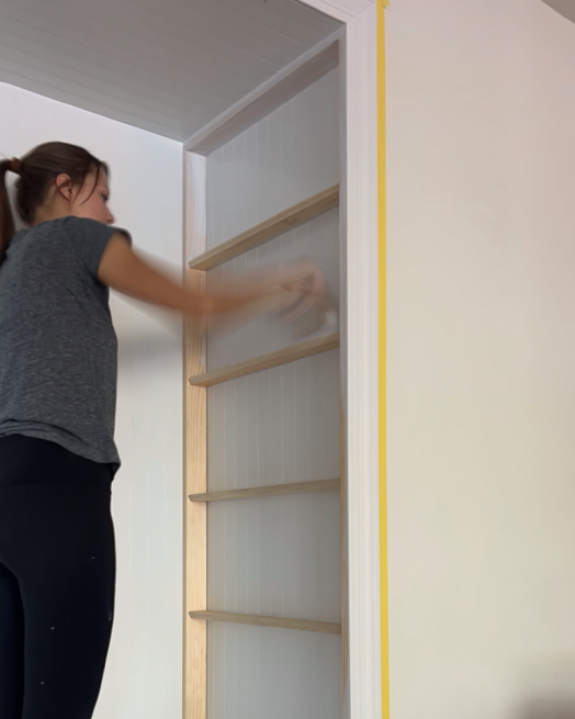 priming bookshelves