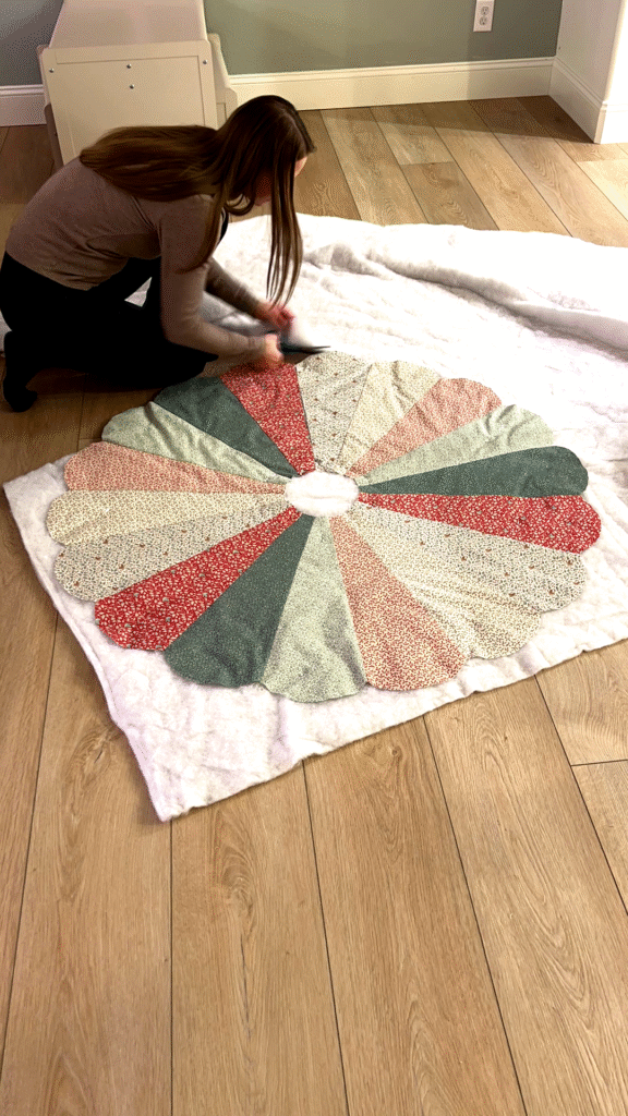 cutting batting for tree skirt