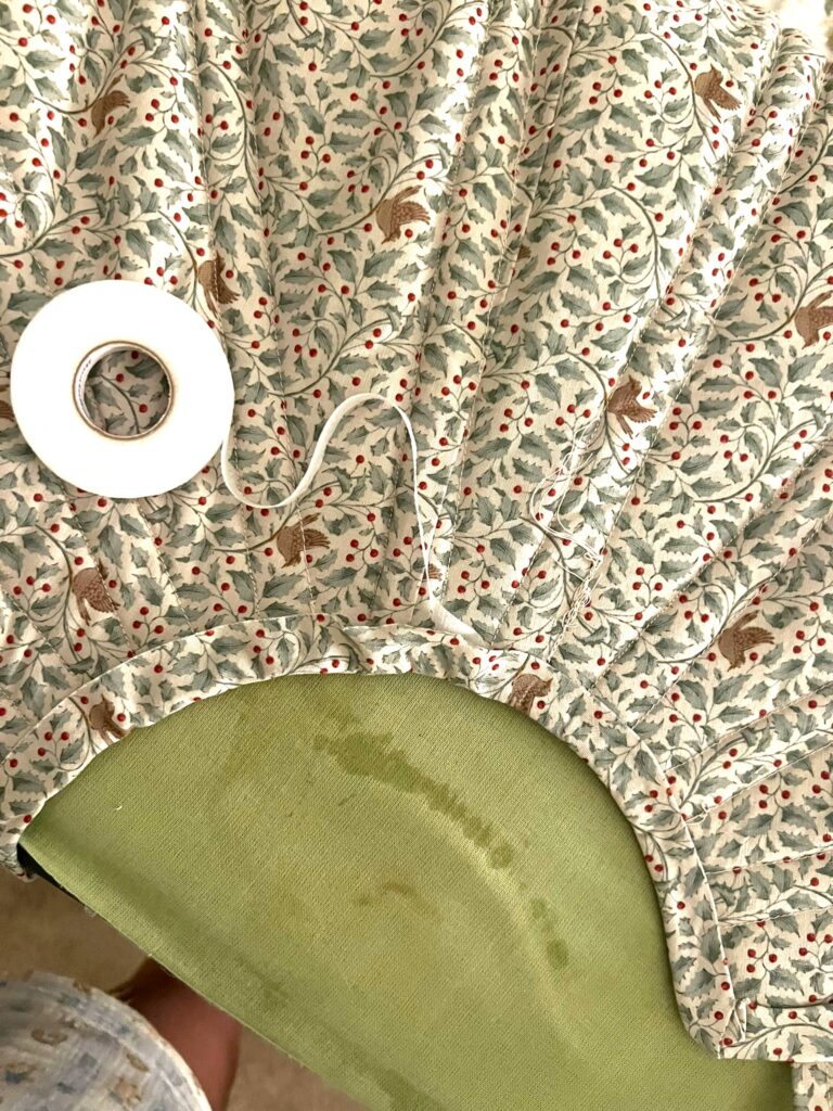 attach bias binding with iron on seam tape