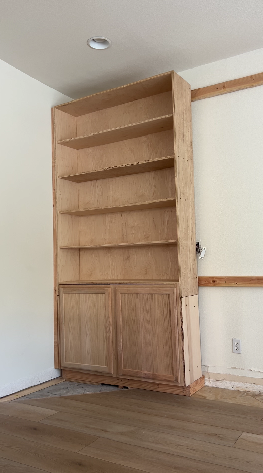 DIY built ins with stock cabinets