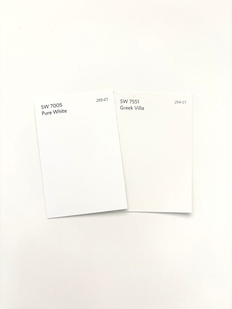 Sherwin Williams Pure White vs Greek Villa