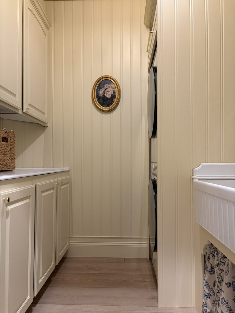 butter yellow laundry room