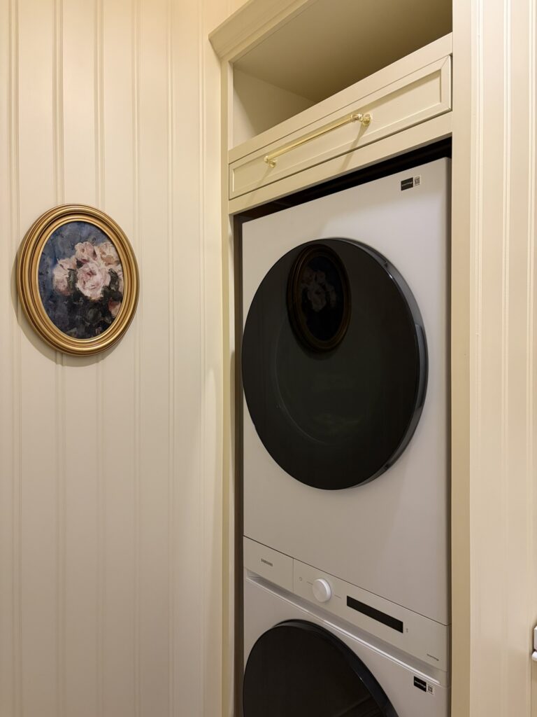 butter yellow laundry room