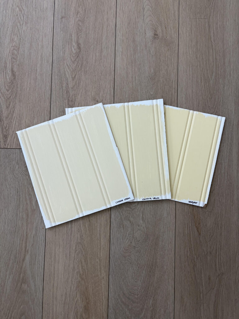 Sherwin Williams Cottage Cream, Sherwin Williams  Convivial Yellow, Sherwin Williams Honeypot