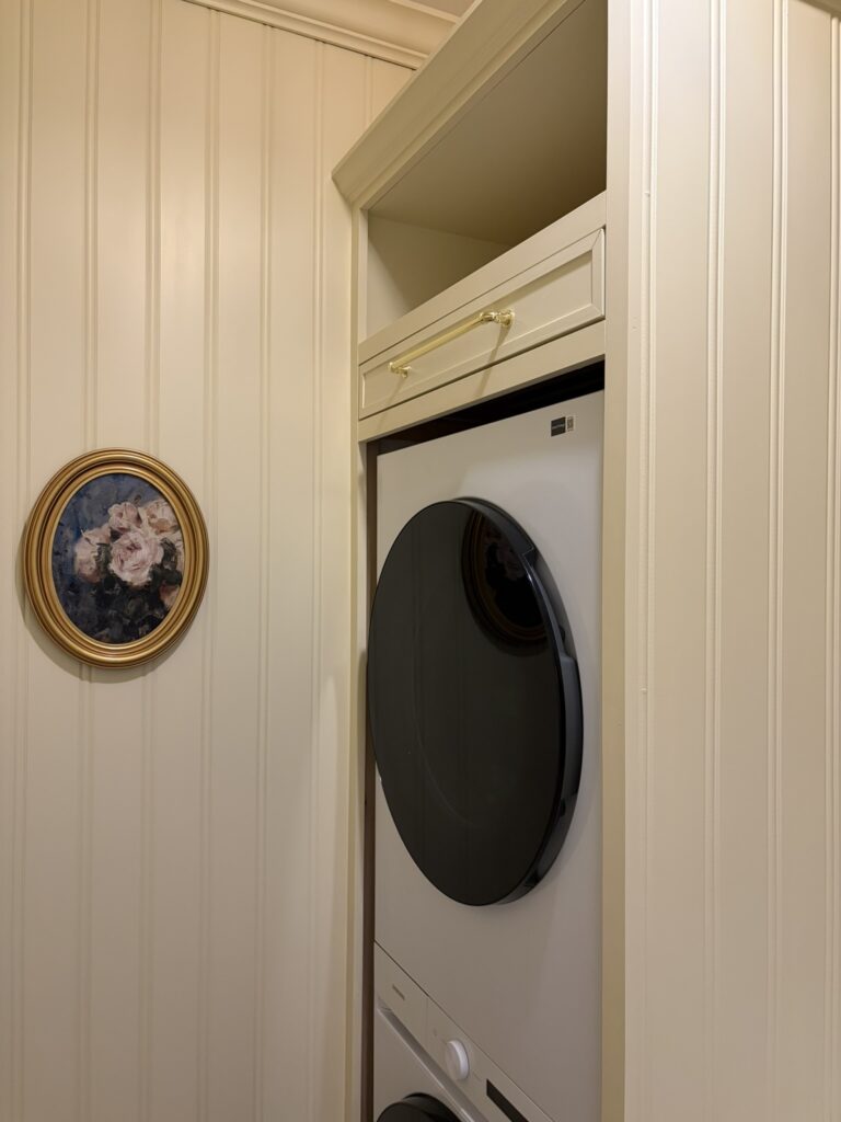 pull out drying rack above washer and dryer