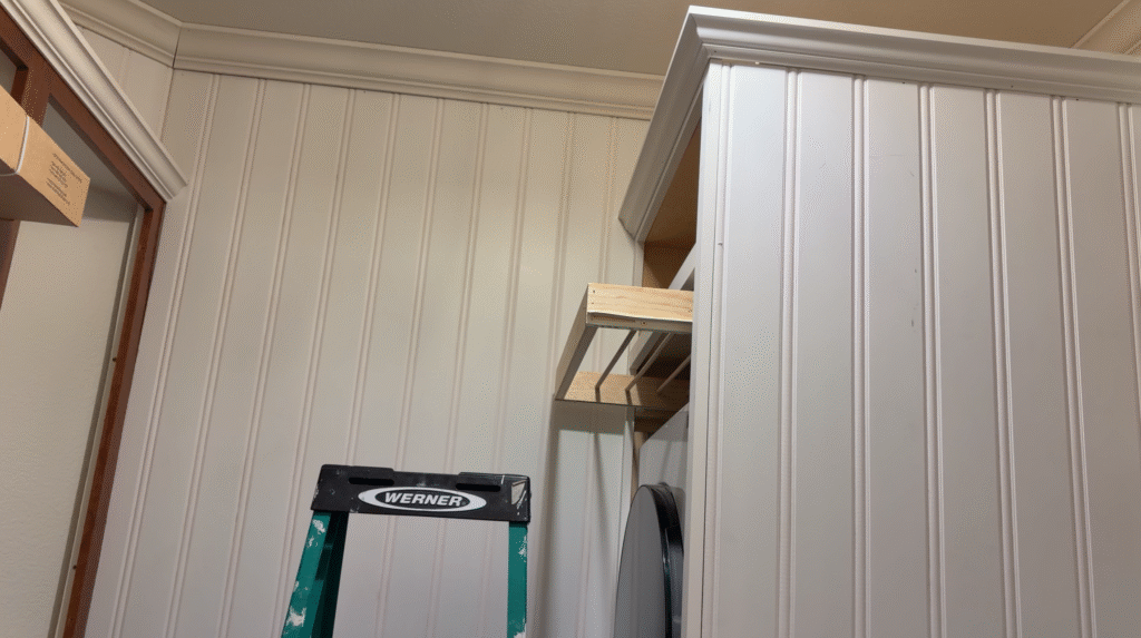 drying rack above washer and dryer