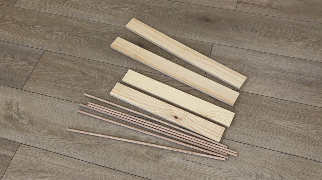 materials for DIY drying rack for clothes